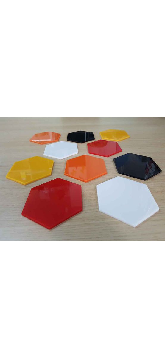 Decoraţiune hexagoane, Folina, aspect lucios, multicolor, set 10 bucăți