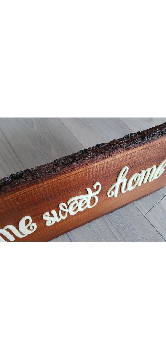 Decoraţiune din lemn şi acril bej Home sweet home