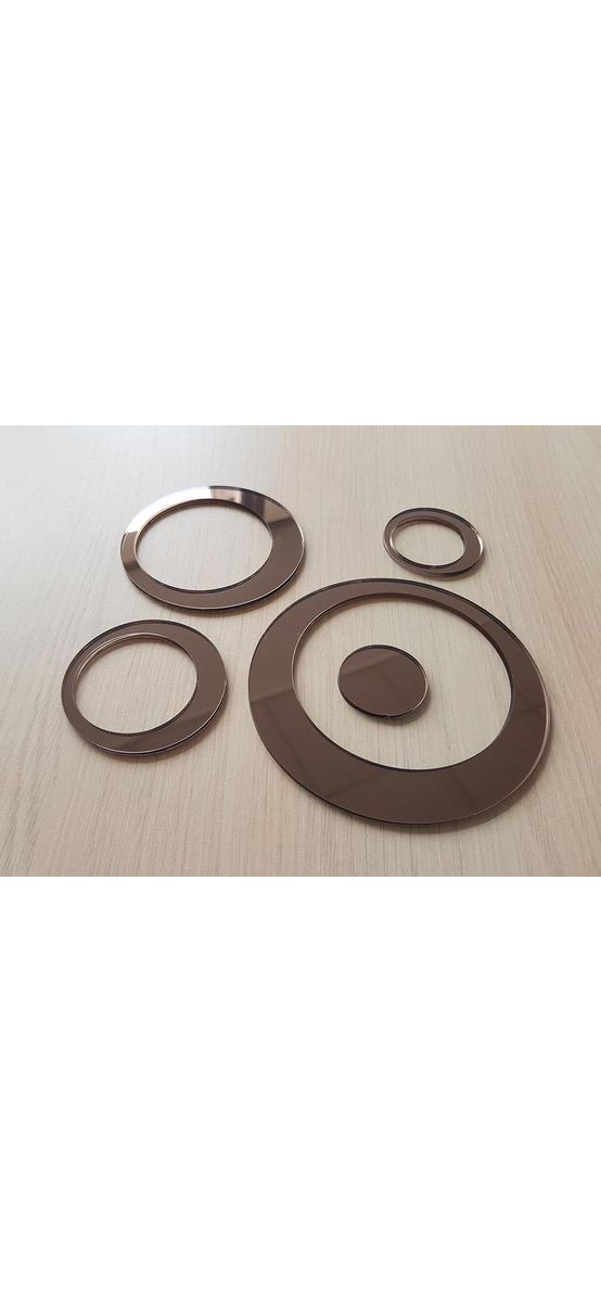 Set 25 stickere cercuri, decoraţiune perete din oglindă bronz