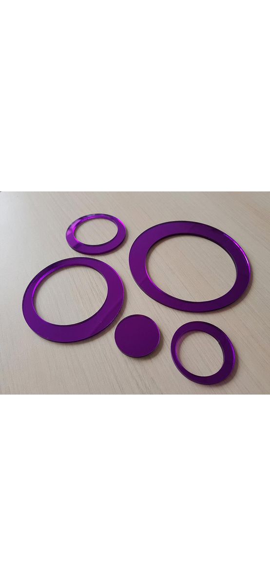 Set 25 stickere cercuri, decoraţiune perete din oglindă mov
