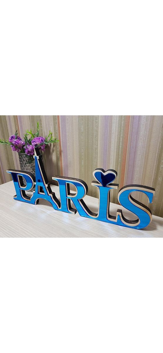 Decoraţiune acril albastru Paris