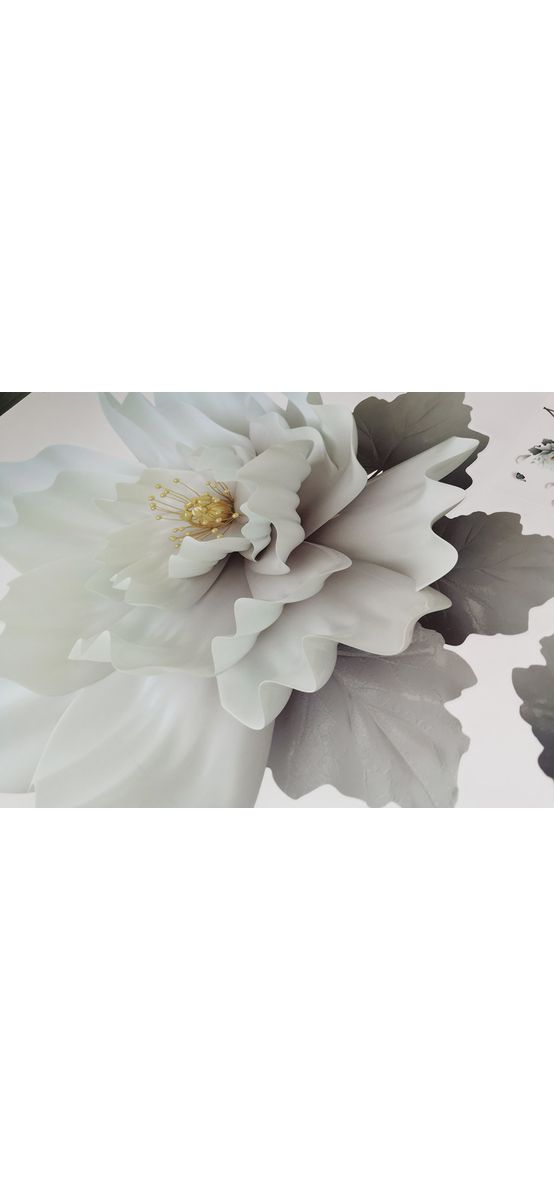 Stickere flori, Folina, decor floral gri albăstrui