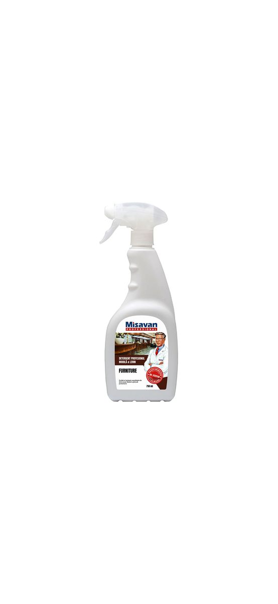 Set detergent profesional pentru mobilă și lemn Misavan Furniture 750ml si 2 lavete microfibră pentru mobilier