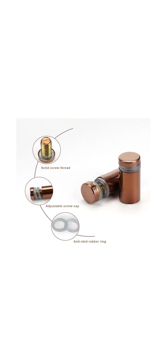 Distanţiere semnalistică culoarea cuprului, Folina, din inox, 16x18 mm