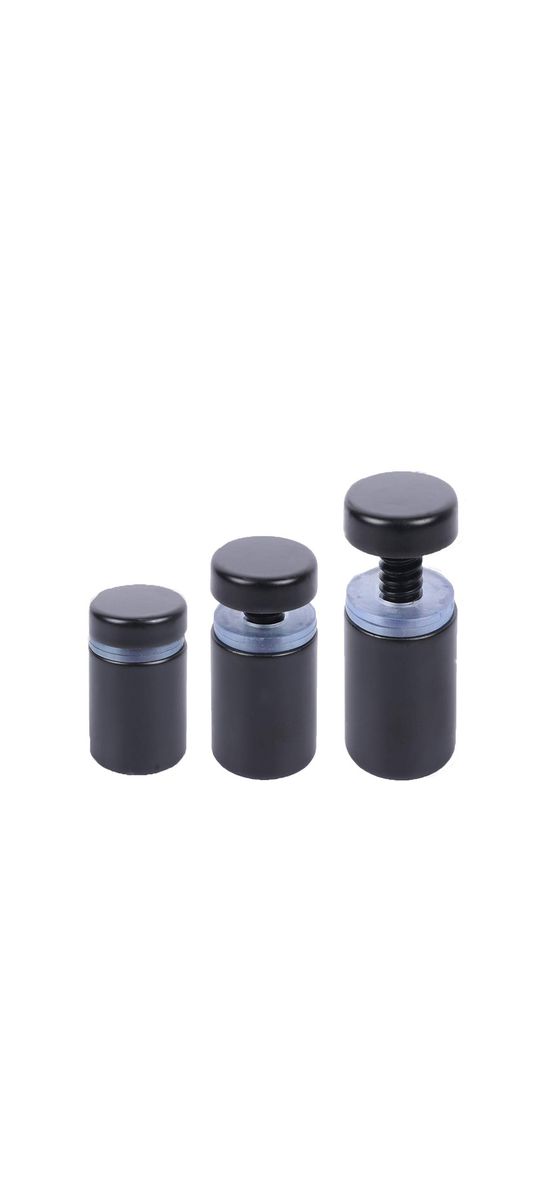 Distanţiere semnalistică negru mat, Folina, din inox, 16 x 20 mm.