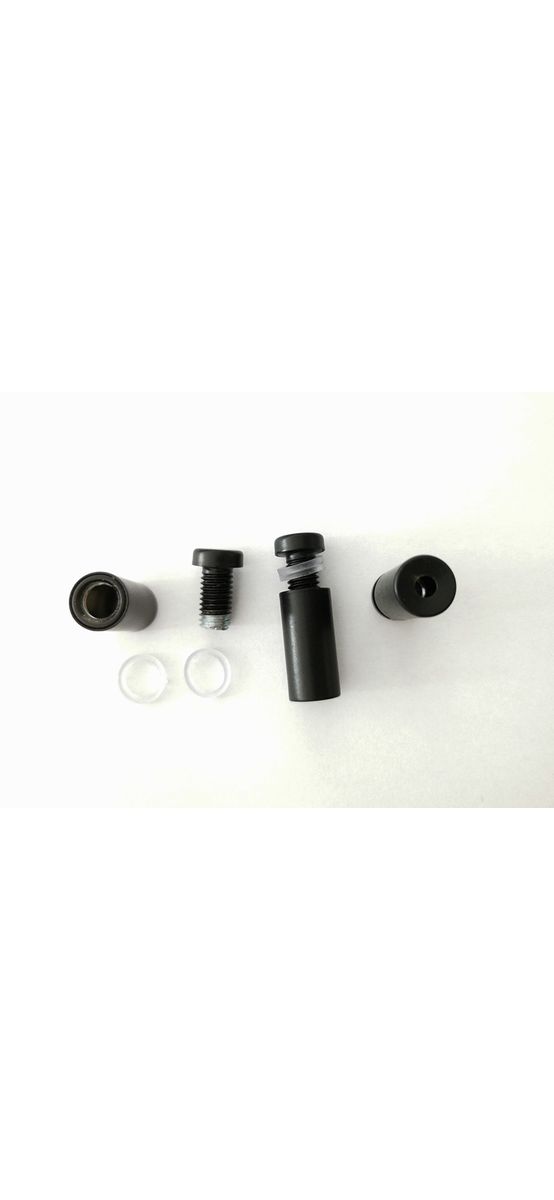 Distanţiere semnalistică negru mat, Folina, din inox, 12 x 30 mm.