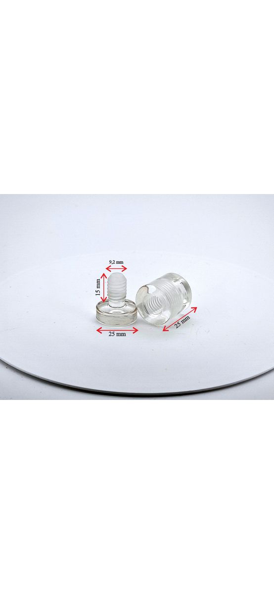 Distanțiere de semnalistică din plastic transparent 25x25mm – montare discretă și sigură