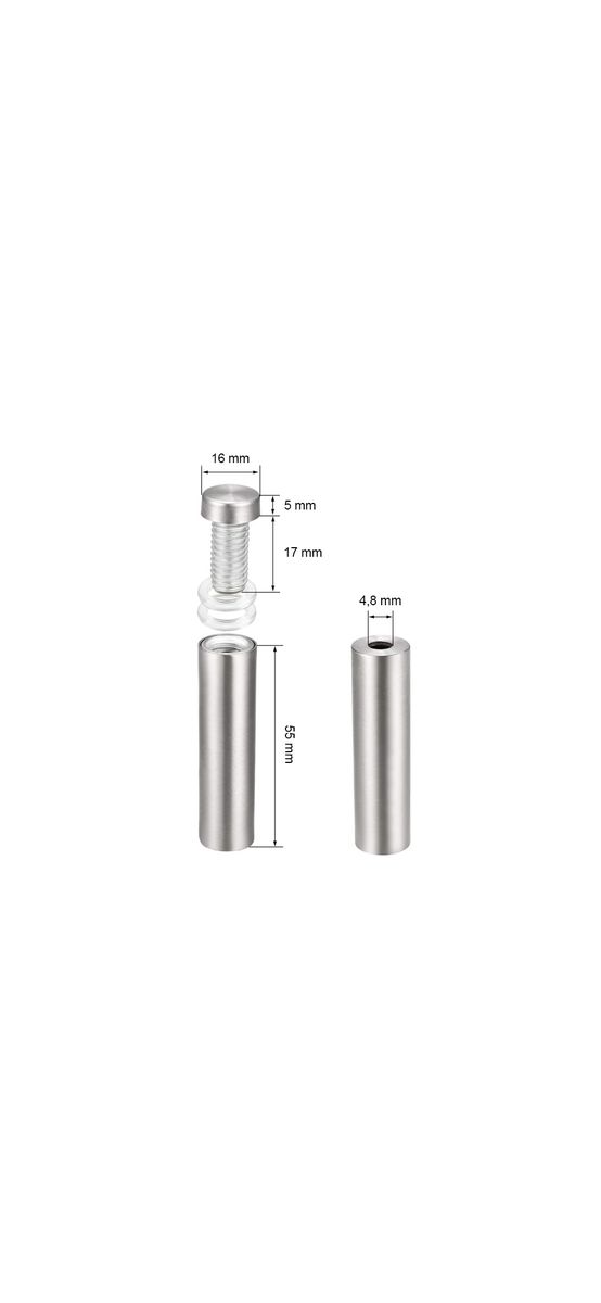 Distanţiere semnalistică din inox, Folina, 16x55 mm