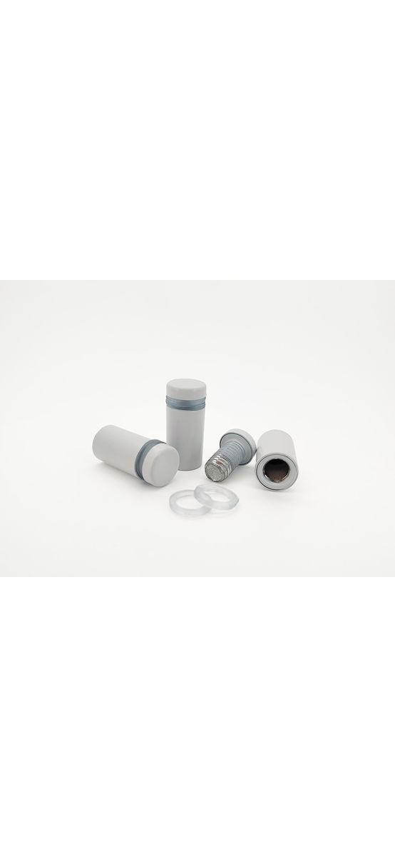 Distanţiere semnalistică albe, Folina, din inox, 12x15 mm