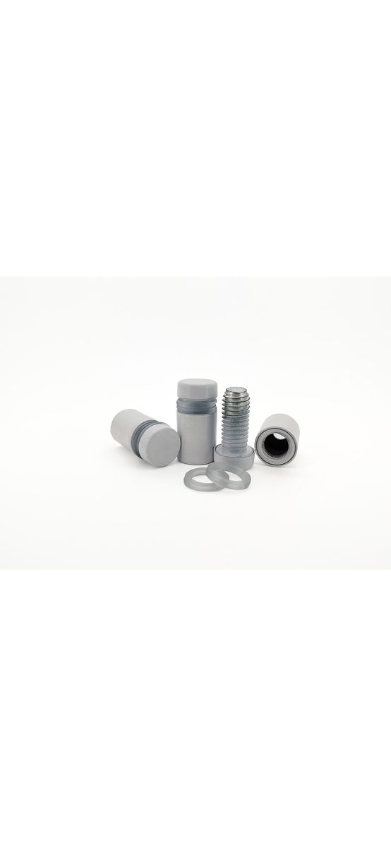 Distanţiere semnalistică albe, Folina, din inox, 16x15 mm