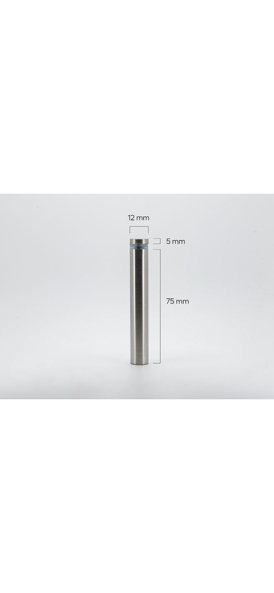Distanţiere semnalistică din inox, Folina, 12x75 mm