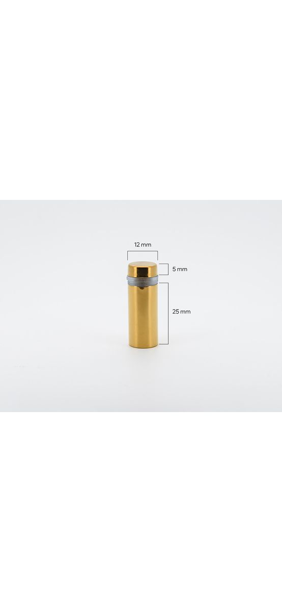 Distanţiere semnalistică aurii, Folina, din inox, 12x25 mm
