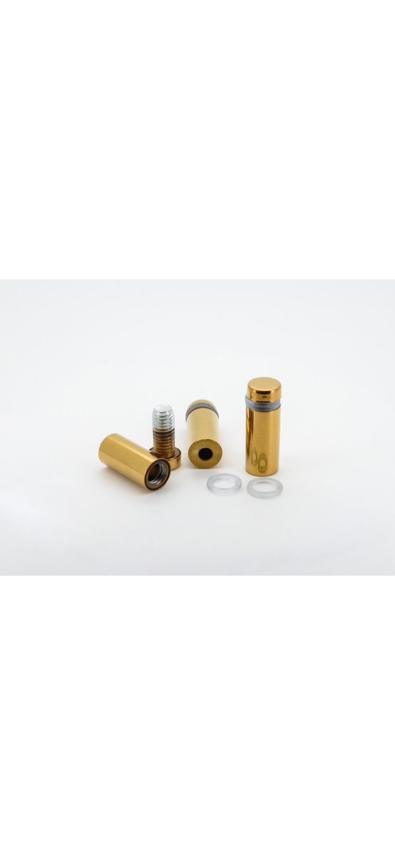 Distanţiere semnalistică aurii, Folina, din inox, 12x25 mm