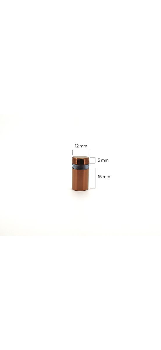 Distanțiere semnalistică culoarea cuprului, Folina, din inox, 12x15 mm