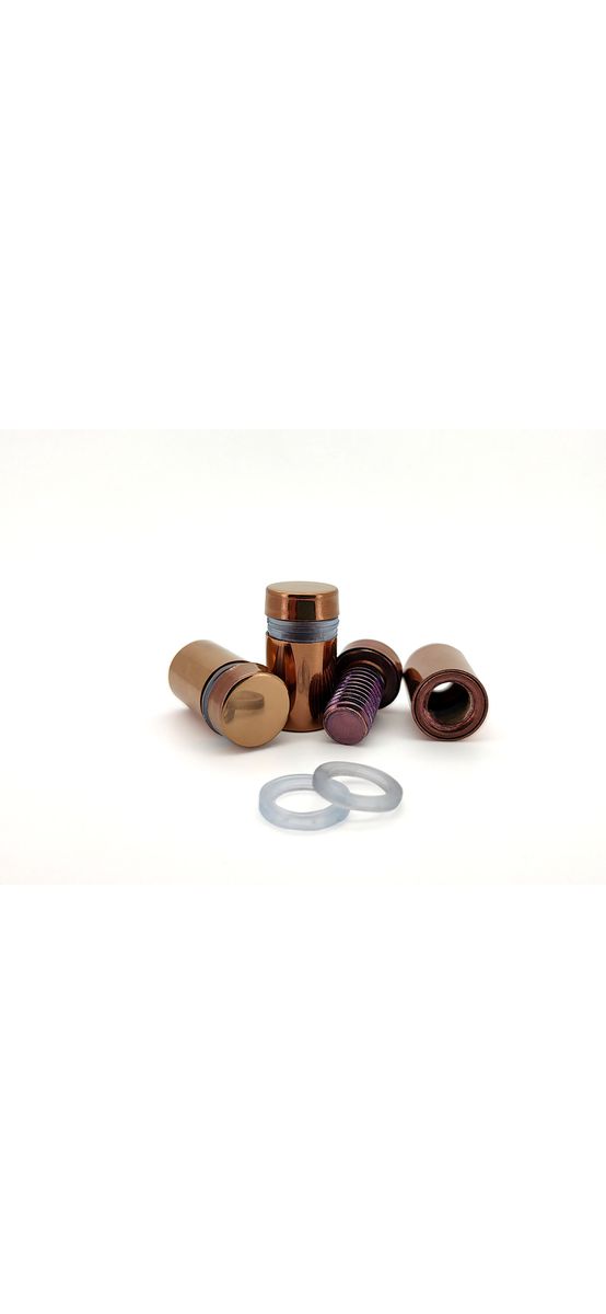 Distanțiere semnalistică culoarea cuprului, Folina, din inox, 12x15 mm