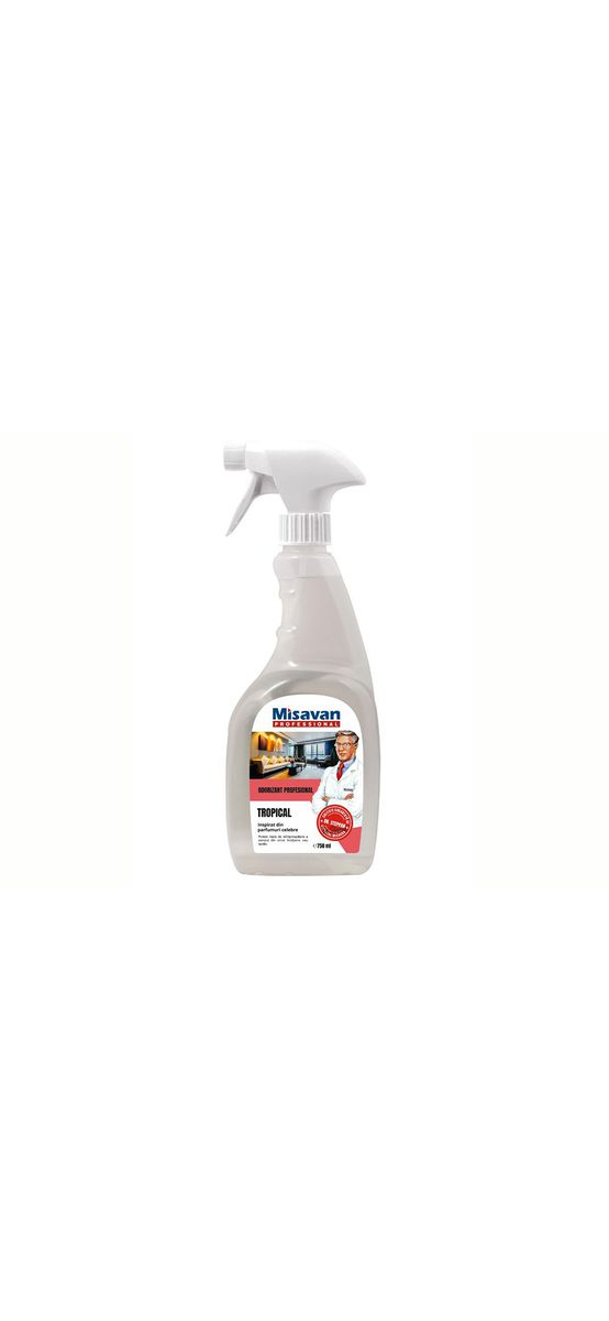 Set Misavan Dr. Stephan odorizant profesional Tropical 0,75L, Dr Stephan odorizant profesional baie Splas 1L și mănușă din microfibră utilizări multiple