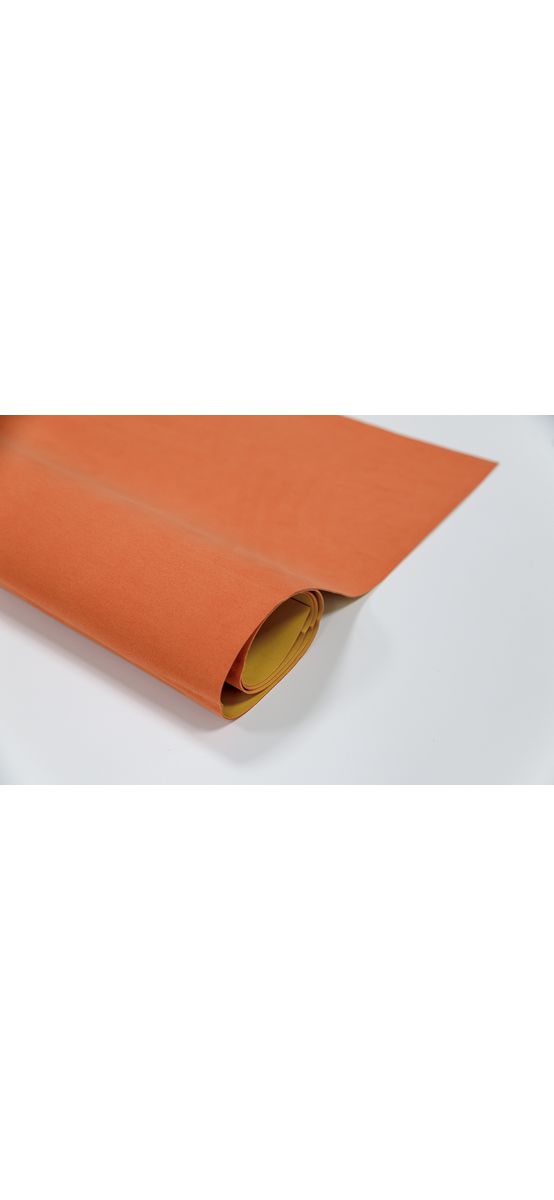 Piele ecologică autoadezivă culoare portocalie, imitație piele întoarsă, moale si flexibilă, 1mm grosime, lățime de rolă 130cm