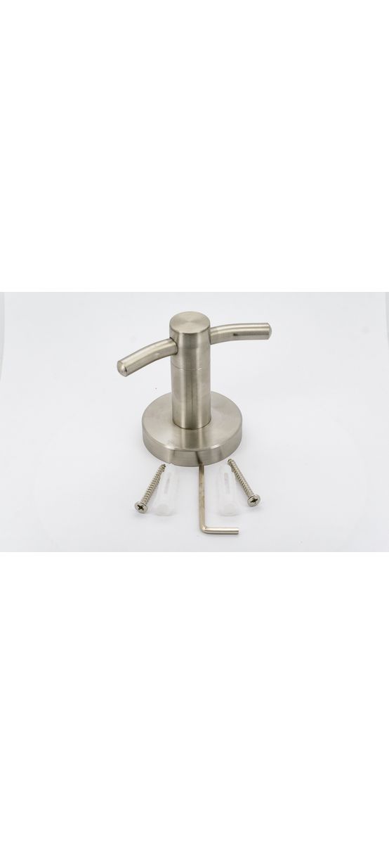 Cuier din inox periat, suport de perete dublu pentru halate sau prosoape, model 75154