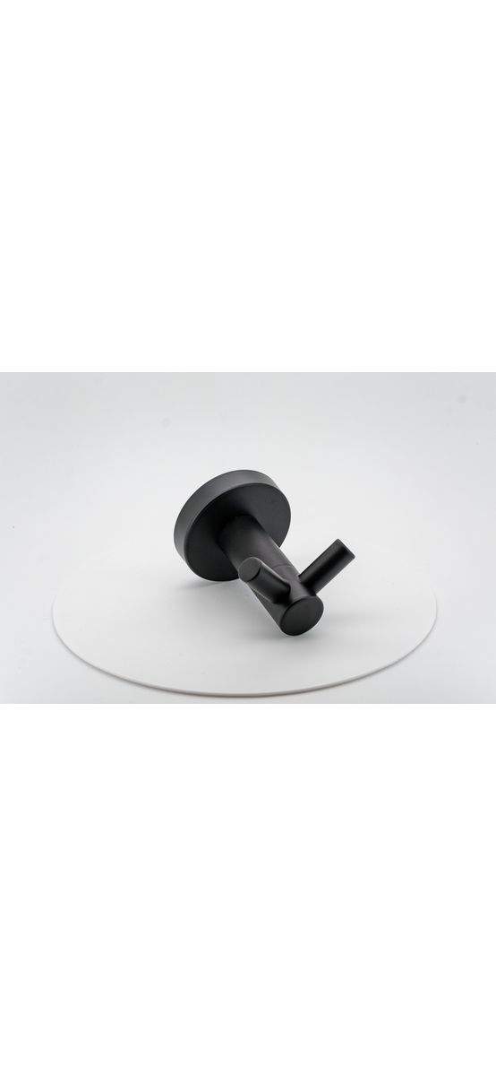 Cuier din inox negru, suport de perete dublu pentru halate sau prosoape, model 751542