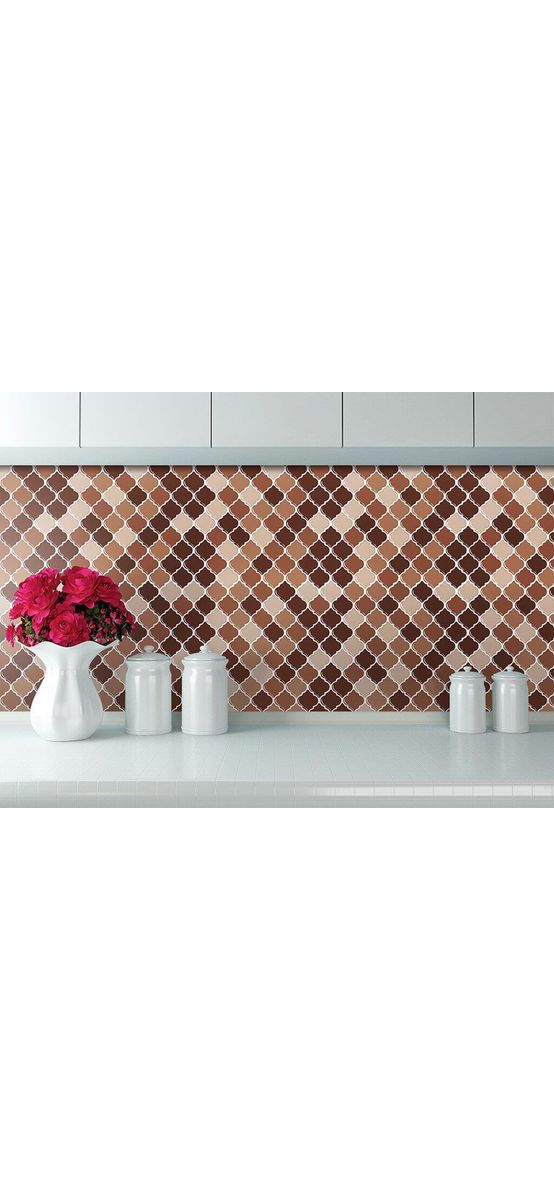 Faianţă autoadezivă 3D Smart Tiles, Damasc Choco, Folina, mozaic maro - set faianță 10 bucăţi