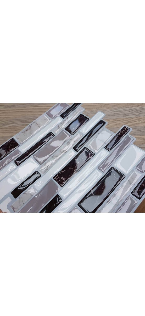 Faianţă autoadezivă 3D Smart Tiles Henan, Folina, mozaic gri, set faianță 10 bucăţi