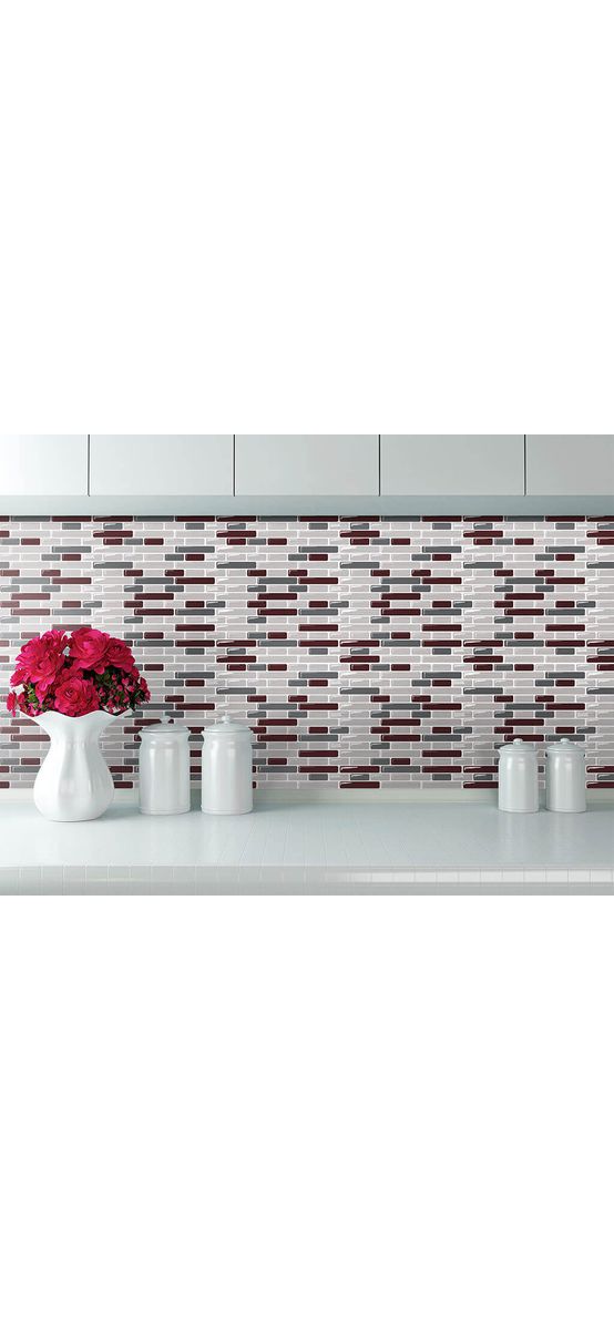 Faianţă autoadezivă 3D Smart Tiles Rona, Folina, culoare gri, set faianță 10 bucăţi