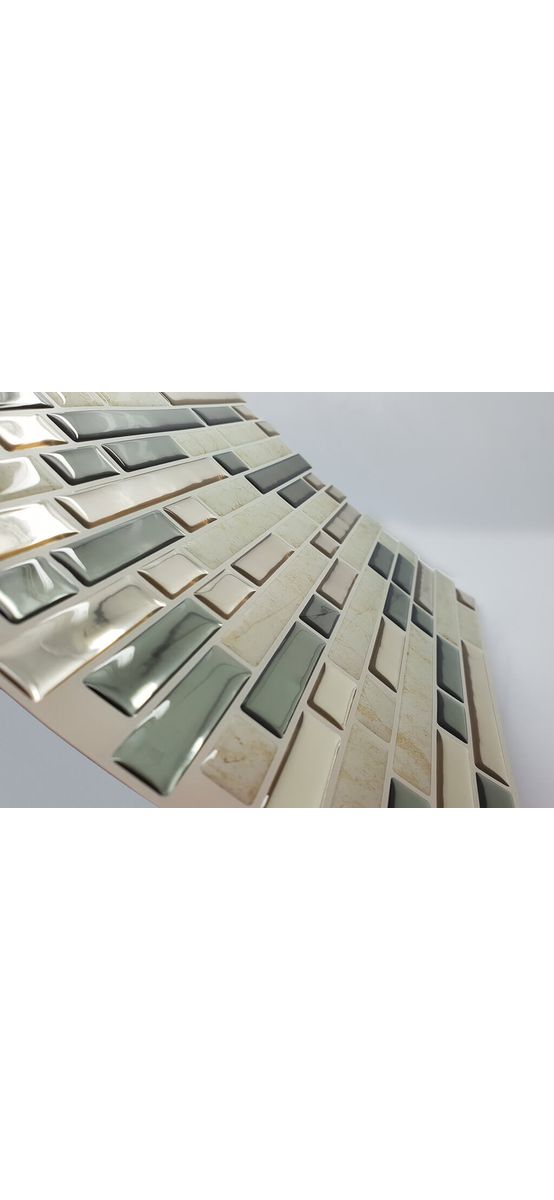 Faianţă autoadezivă 3D Smart Tiles, Liam, Folina, mozaic cu efect metalic - set 10 bucăţi