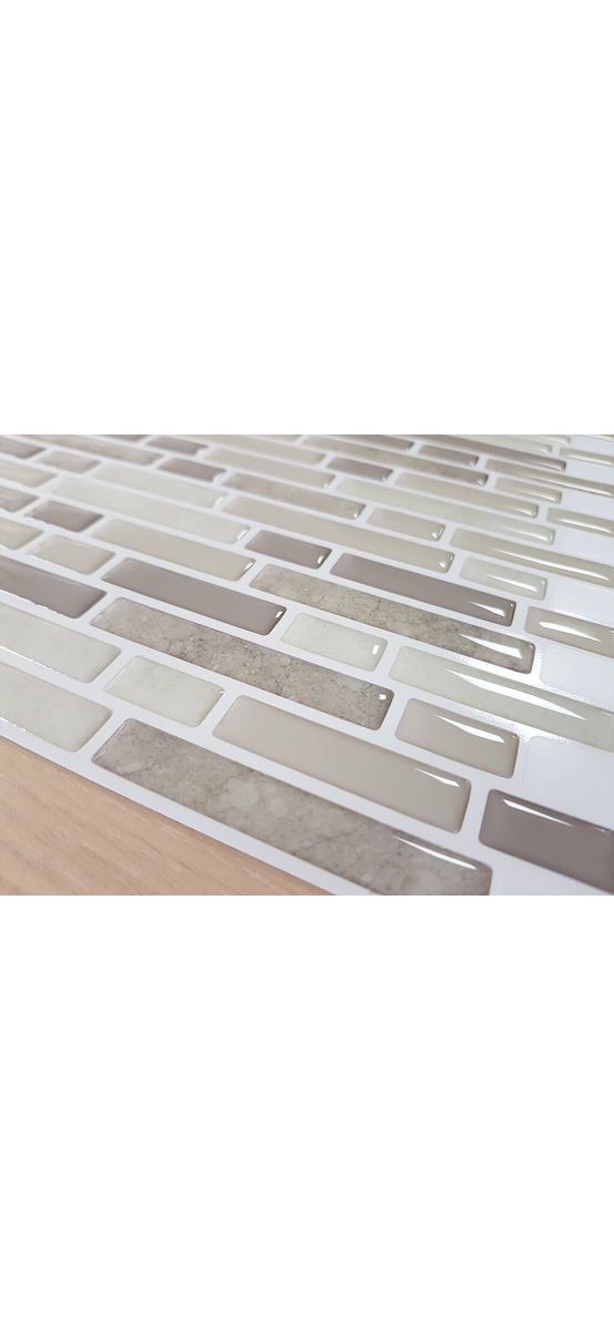 Faianţă autoadezivă 3D mozaic gri - set 10 bucăţi