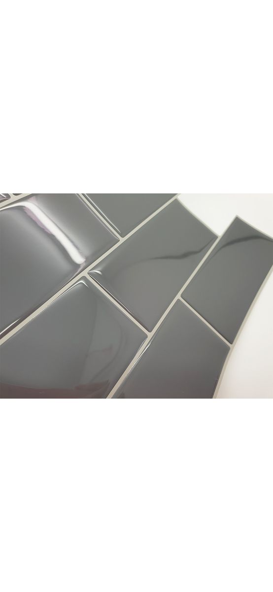 Faianţă autoadezivă 3D Smart Tiles, Folina, Metro Tiles gri - set 10 bucăţi