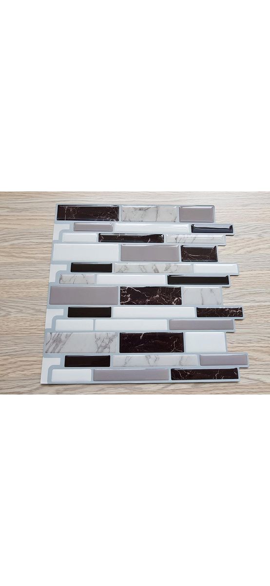 Faianţă autoadezivă 3D Smart Tiles Henan, Folina, mozaic gri, set faianță 10 bucăţi