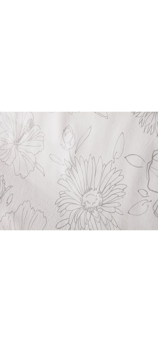 Faţă de masă impermeabilă Palmas Natur, d-c-fix, model floral grafic, gri deschis, 140 cm lăţime