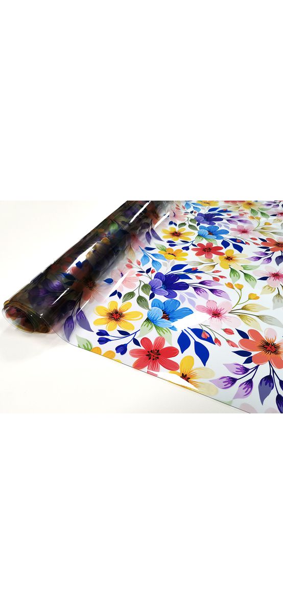 Folie protecţie blat mobilă, model floral, fără adeziv, 0,8 mm grosime, rolă de 148cm x 200 cm