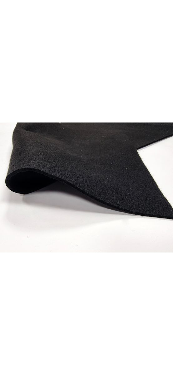 Fetru la metru, pâslă neagră cu grosime de 3 mm și lățimea de 90cm - produs 100% din materiale reciclate