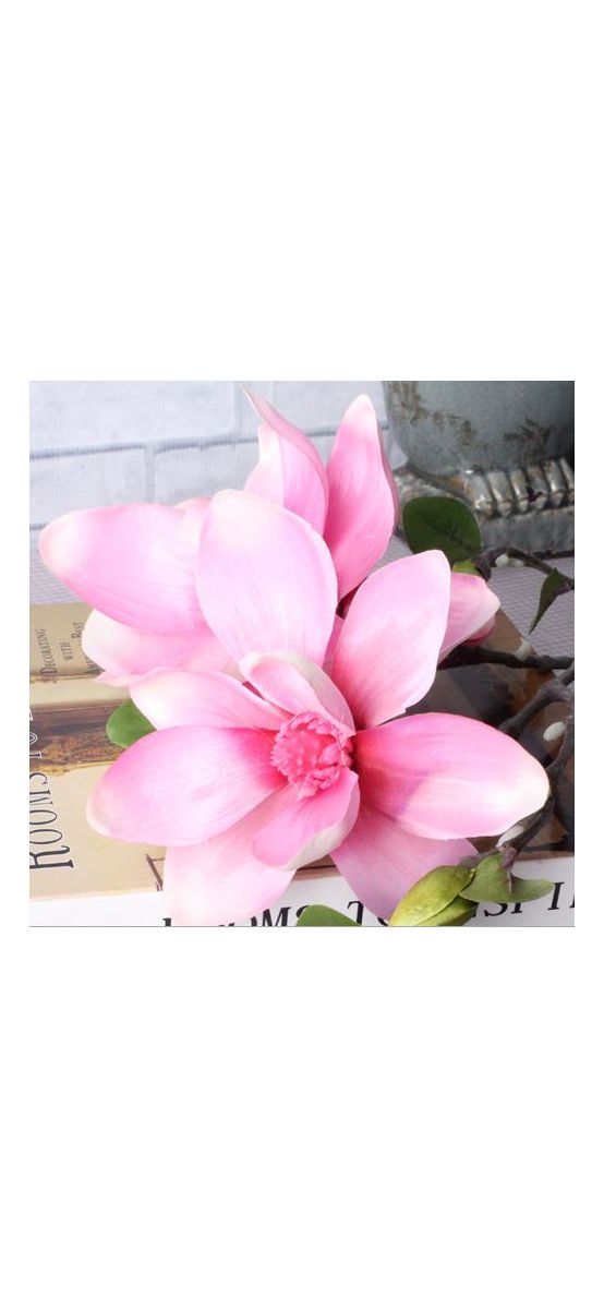 Magnolie artificială roz, 80 cm înălţime