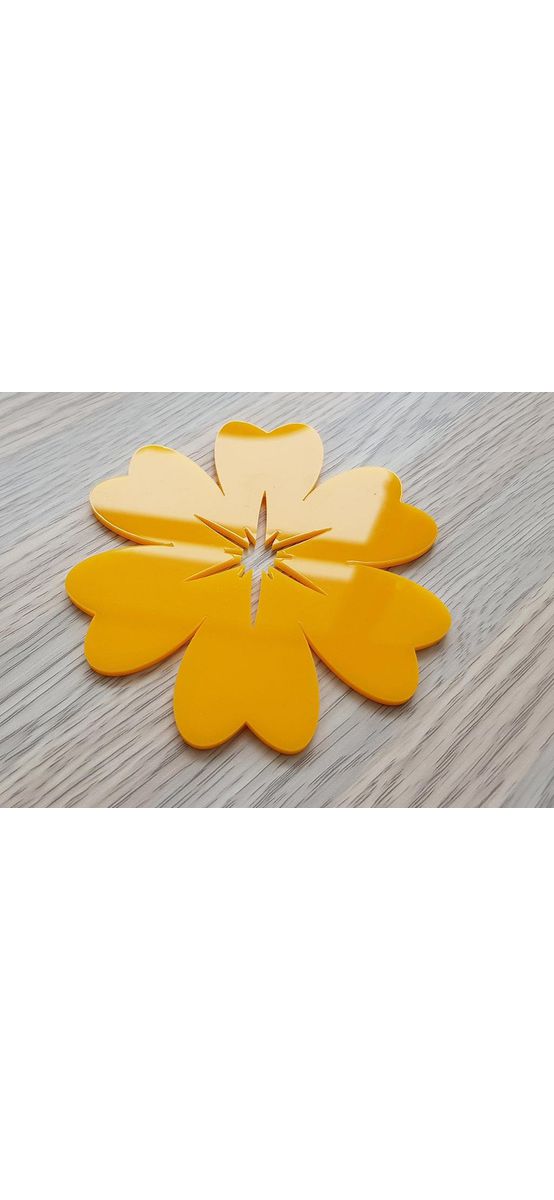 Decoraţiune oglindă Vază cu flori, Folina, culoare galbenă, dimensiune oglindă 1 m