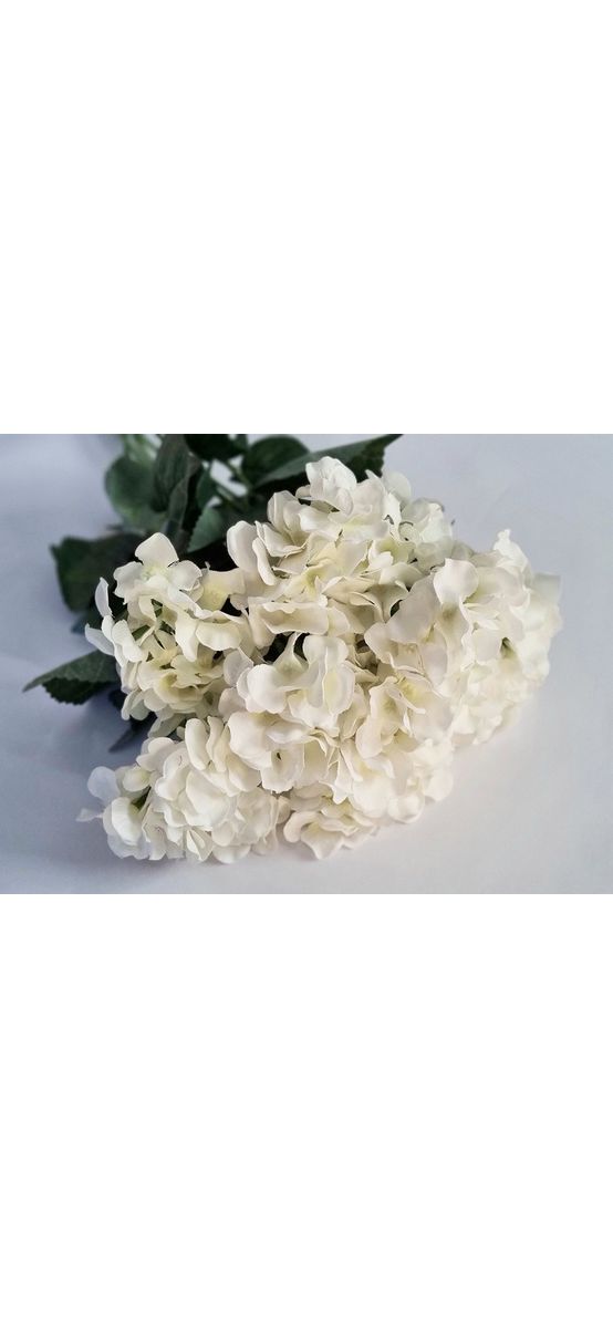 Buchet flori artificiale alb unt, 5 fire, 60 cm înălţime