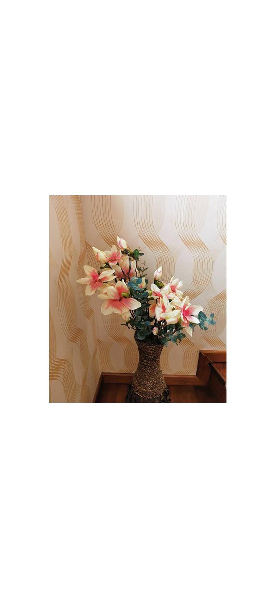 Magnolie artificială crem-roz, 80 cm înălţime