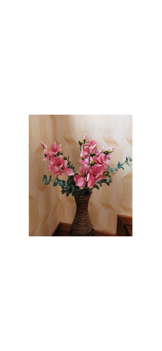 Magnolie artificială roz, 80 cm înălţime