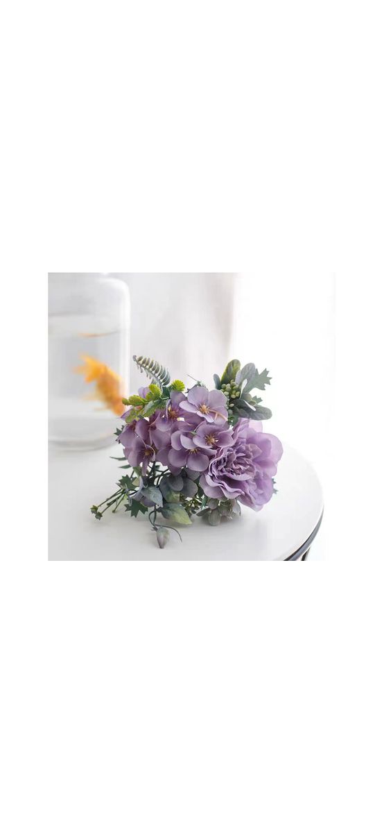 Buchet flori artificiale lila, 25 cm înălţime