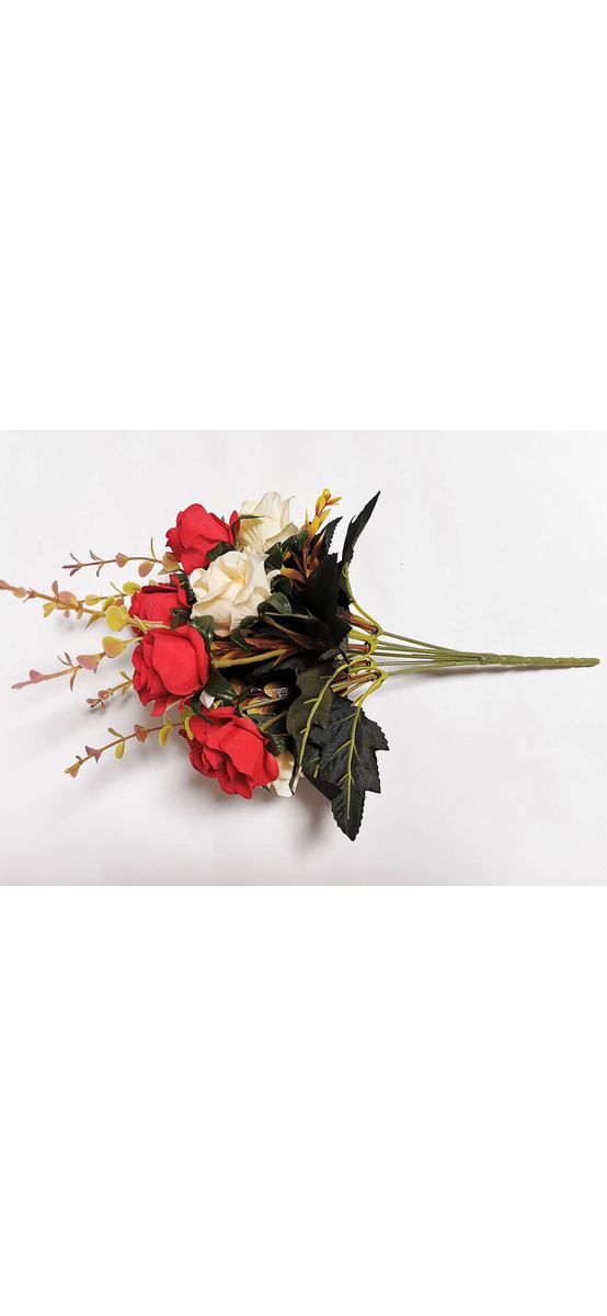 Floare artificială Minirosa roşie, 30 cm înălţime