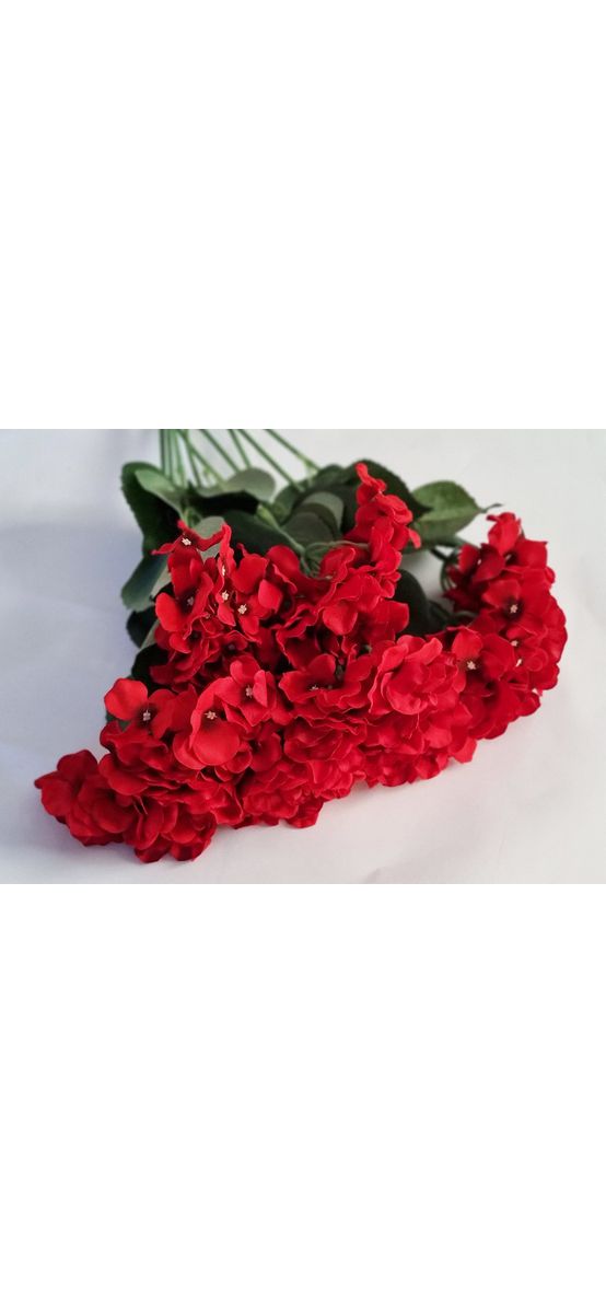 Buchet flori artificiale roşii, 3 fire, 60 cm înălţime