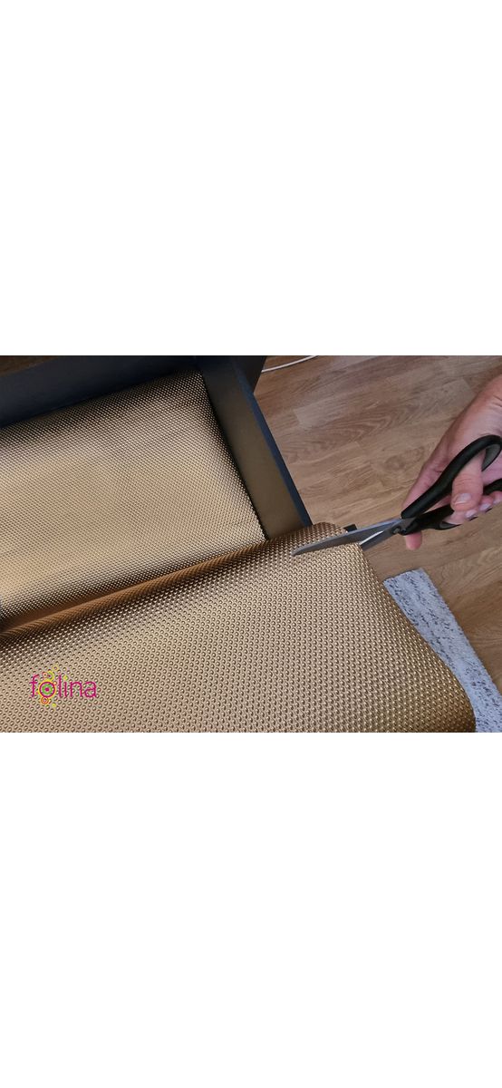 Folie protecţie sertar cu aspect metalic auriu, fără adeziv, material impermeabil, rolă de 45x200 cm