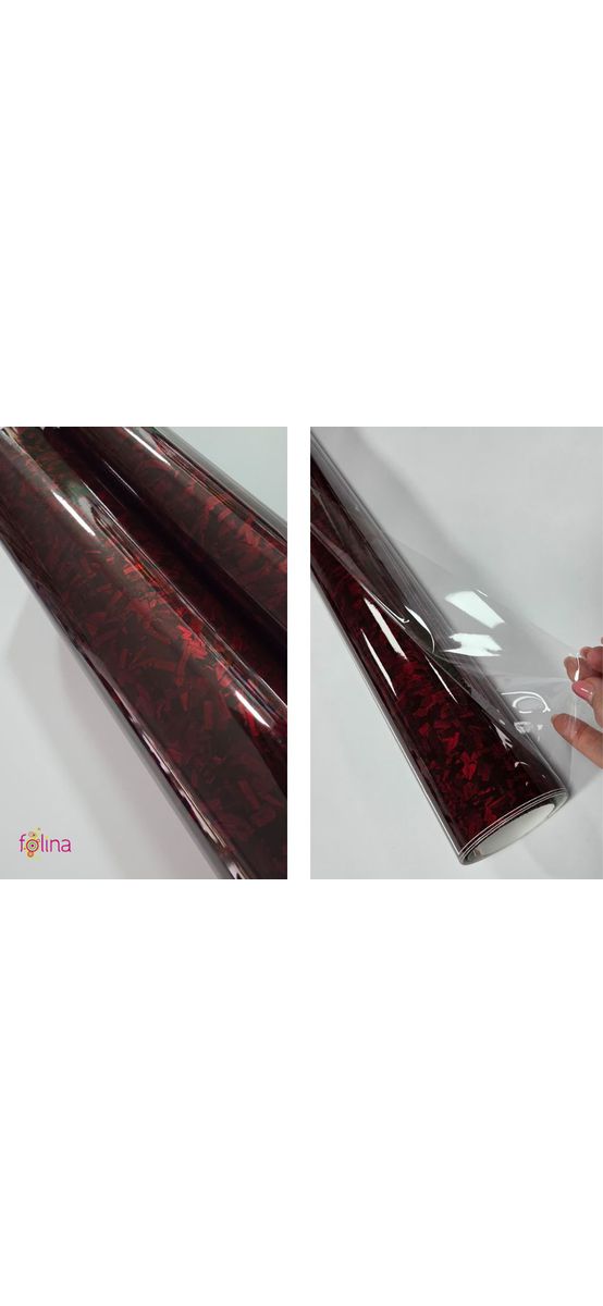 Folie auto carbon forjat vișiniu lucios – rolă 75 x 300 cm