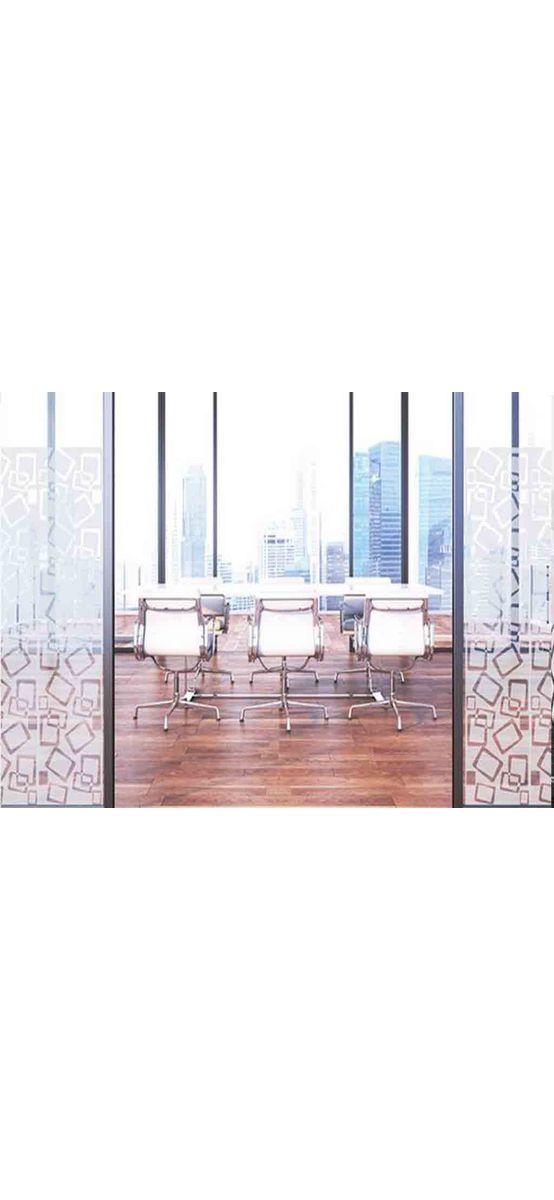 Folie geam autoadezivă Figaro, Folina, model geometric transparent, 122 cm lăţime