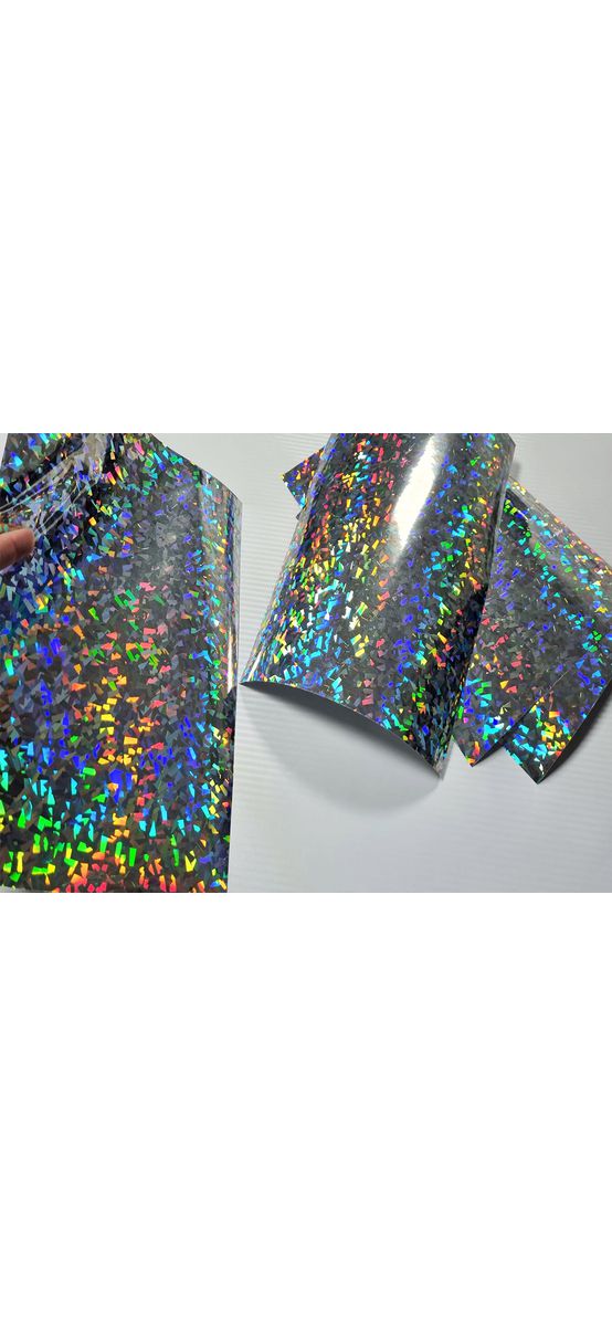 Set 5 coli A4 folie hologramă argintie, model cioburi, autoadezive