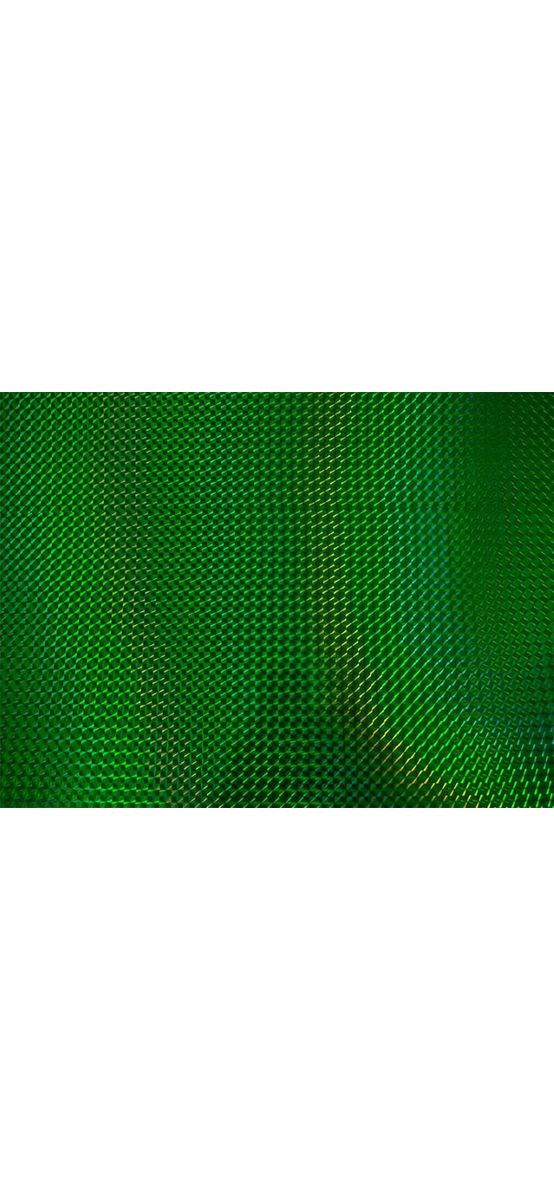 Folie hologramă, Kointec, verde, autoadezivă, model pătrate, 100 cm lăţime