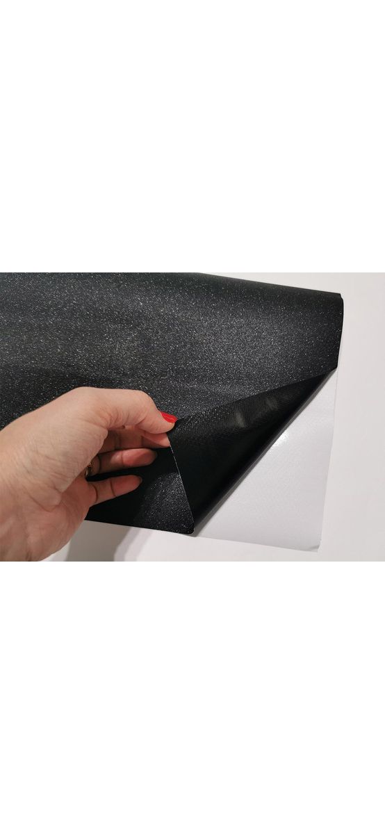 Autocolant negru cu sclipici Glitter Mat, Folina, rolă de 75x200 cm