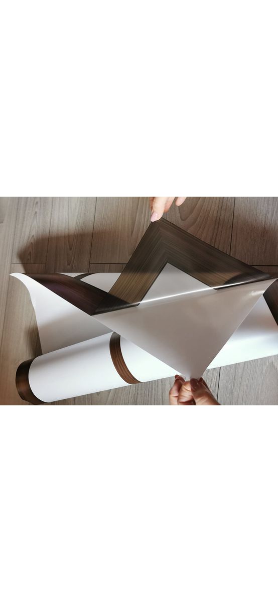 Folie geam autoadezivă, Folina, model cu rame maro, rolă de 60x100 cm