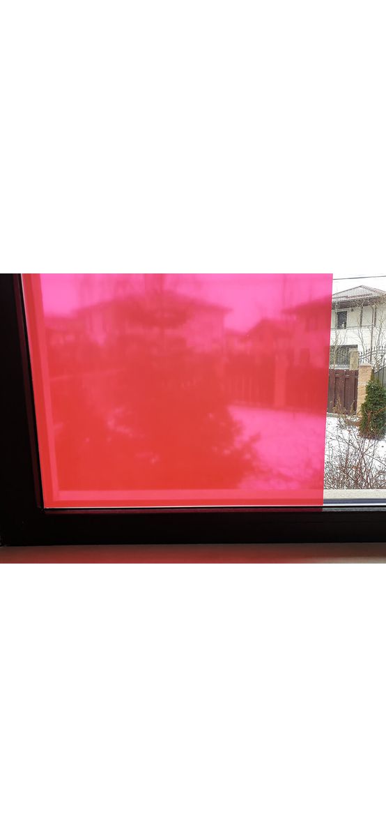 Folie geam autoadezivă, d-c-fix, transparentă, roșie, rolă de 45 cm x 2 metri