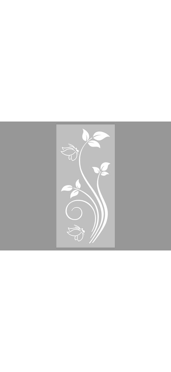 Folie sablare uşă din sticlă, Folina, imprimeu floral alb, rolă de 100x210 cm